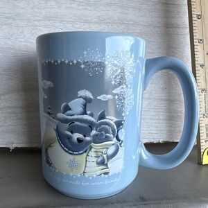 Disney Store Winnie the Pooh and Piglet Winter Snowflakes Coffee Mug